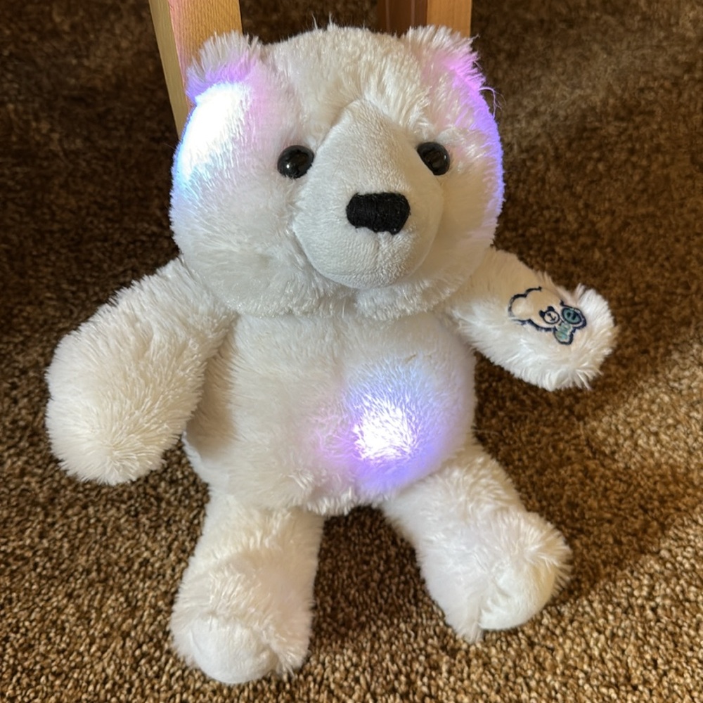 Cepia GloE White Teddy Bear Toy stuffed animal electronic glows lights up - Picture 2 of 3
